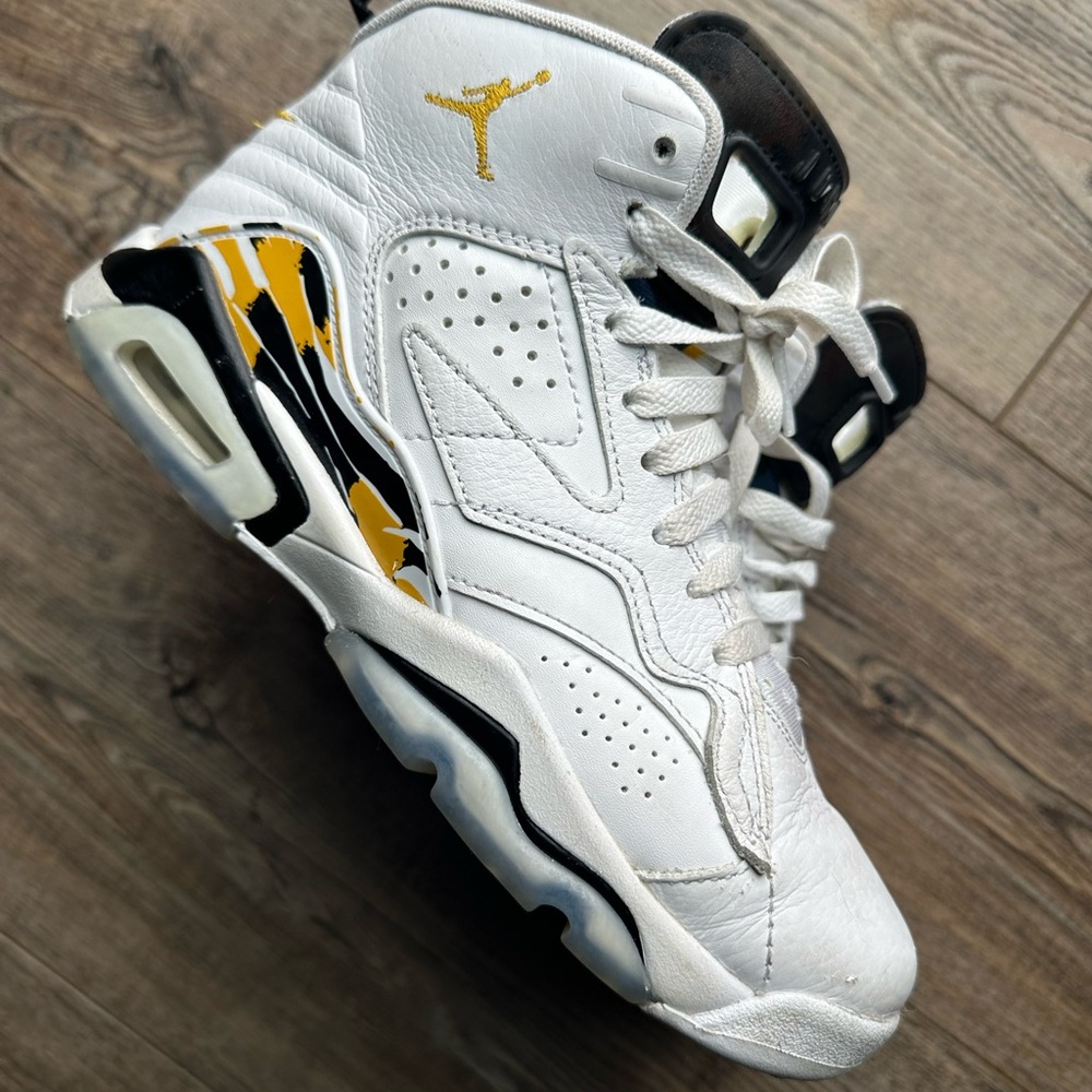 White and Gold Air Jordan Sneakers